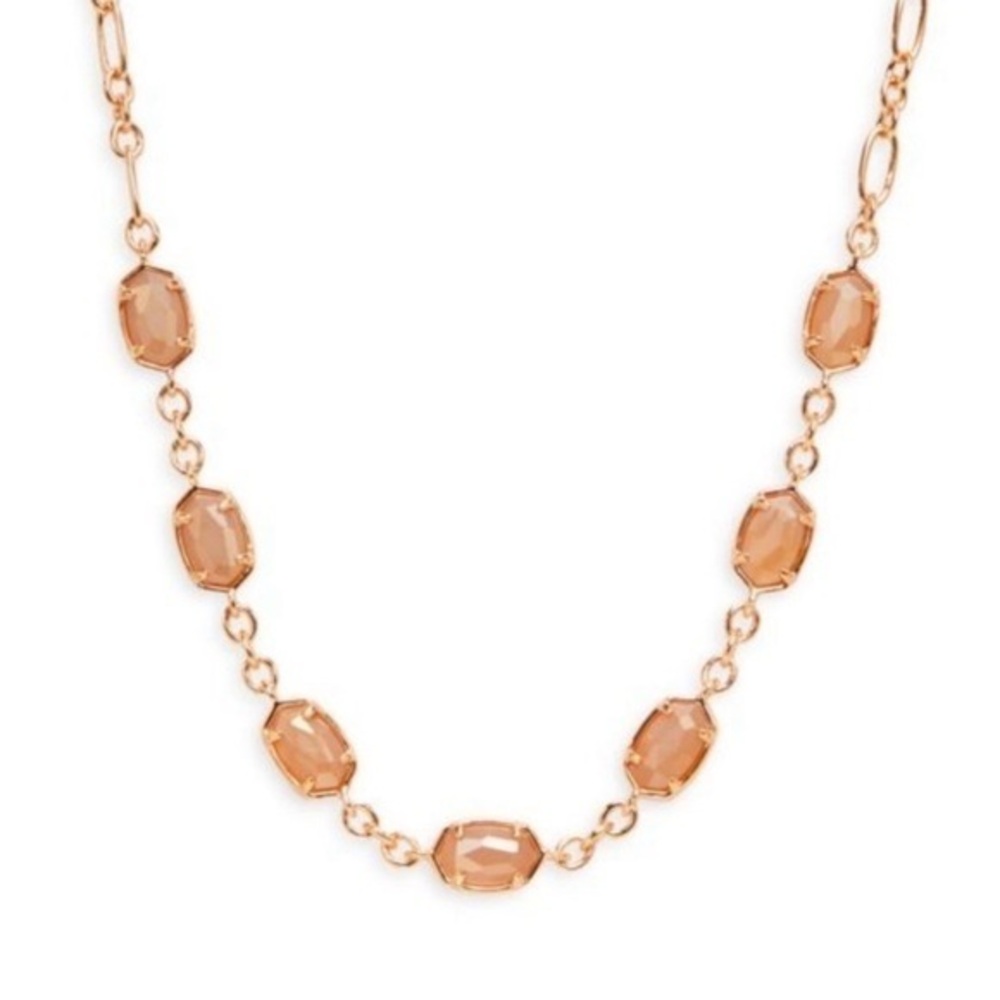 NWT Kendra Scott Emilie Strand Necklace Dust Bag Rose Gold New Gift